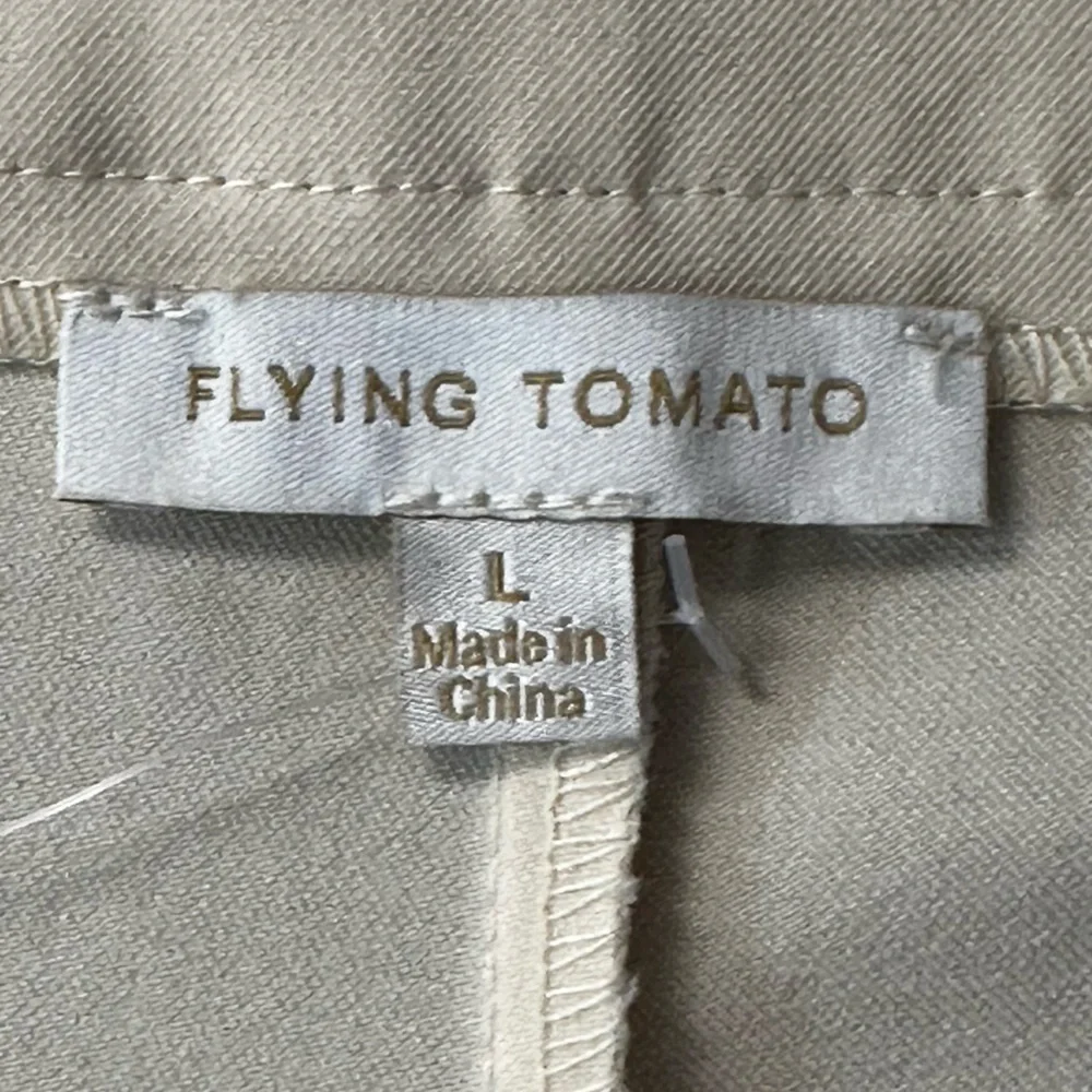 Flying Tomato Cream Extra Wide Leg Pleated Trousers Large NWOT